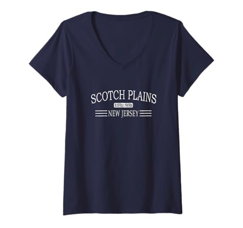 Damen Scotch Plains New Jersey - New Jersey T-Shirt mit V-Ausschnitt von Scotch Plains NJ Clothing Co.