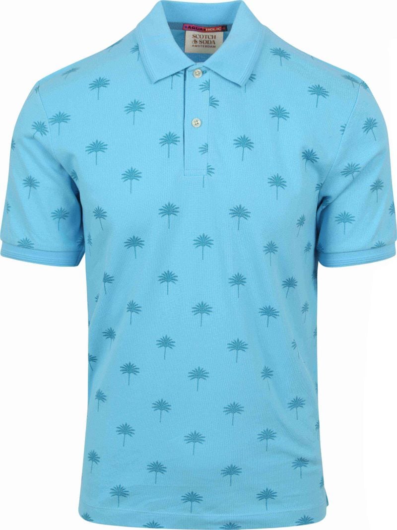 Poloshirt Scotch and Soda Palmen Blau - Größe XXL von Scotch and Soda