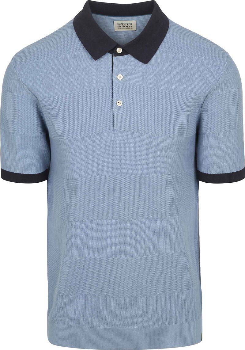 Scotch And Soda Knitted Polo Structure Blau - Größe XXL von Scotch and Soda