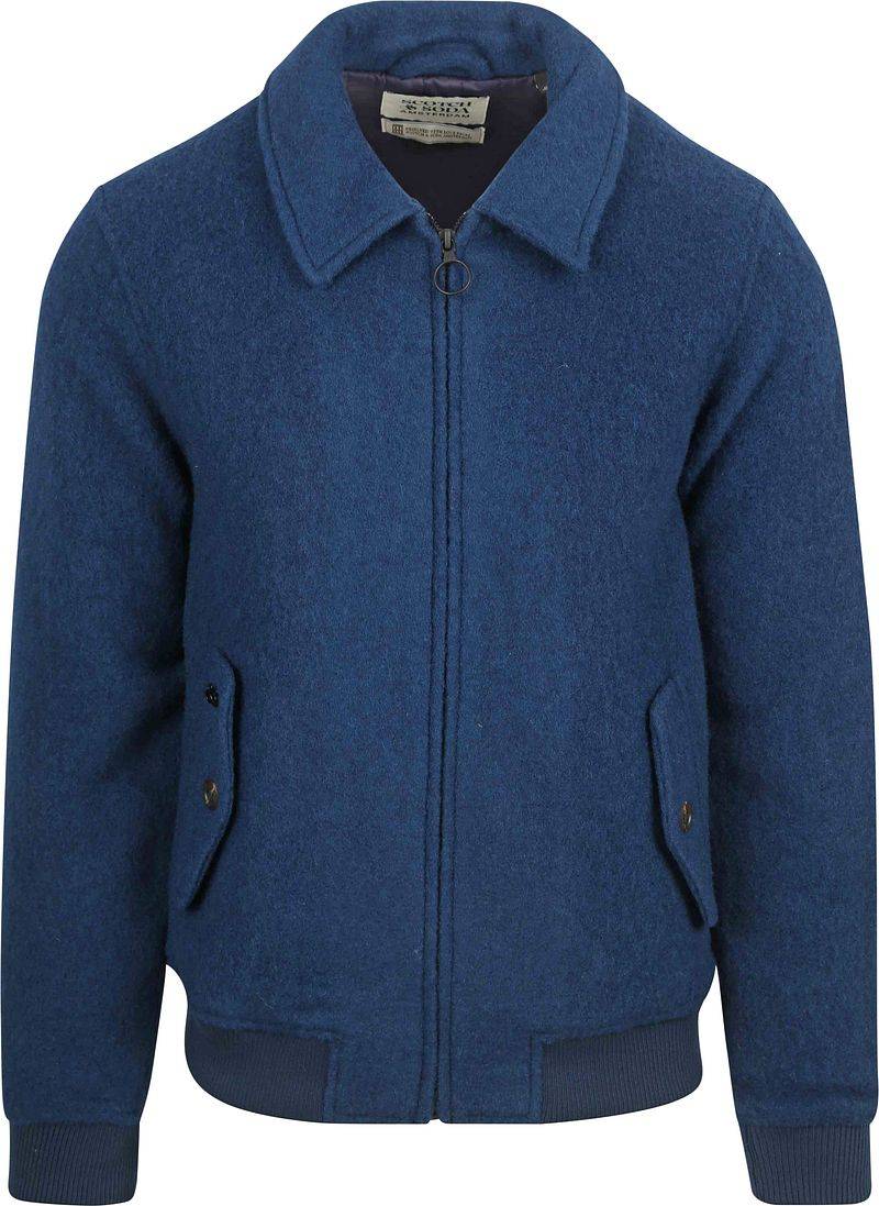 Scotch and Soda Bomberjack Wool Blend Royal Blau - Größe L von Scotch and Soda