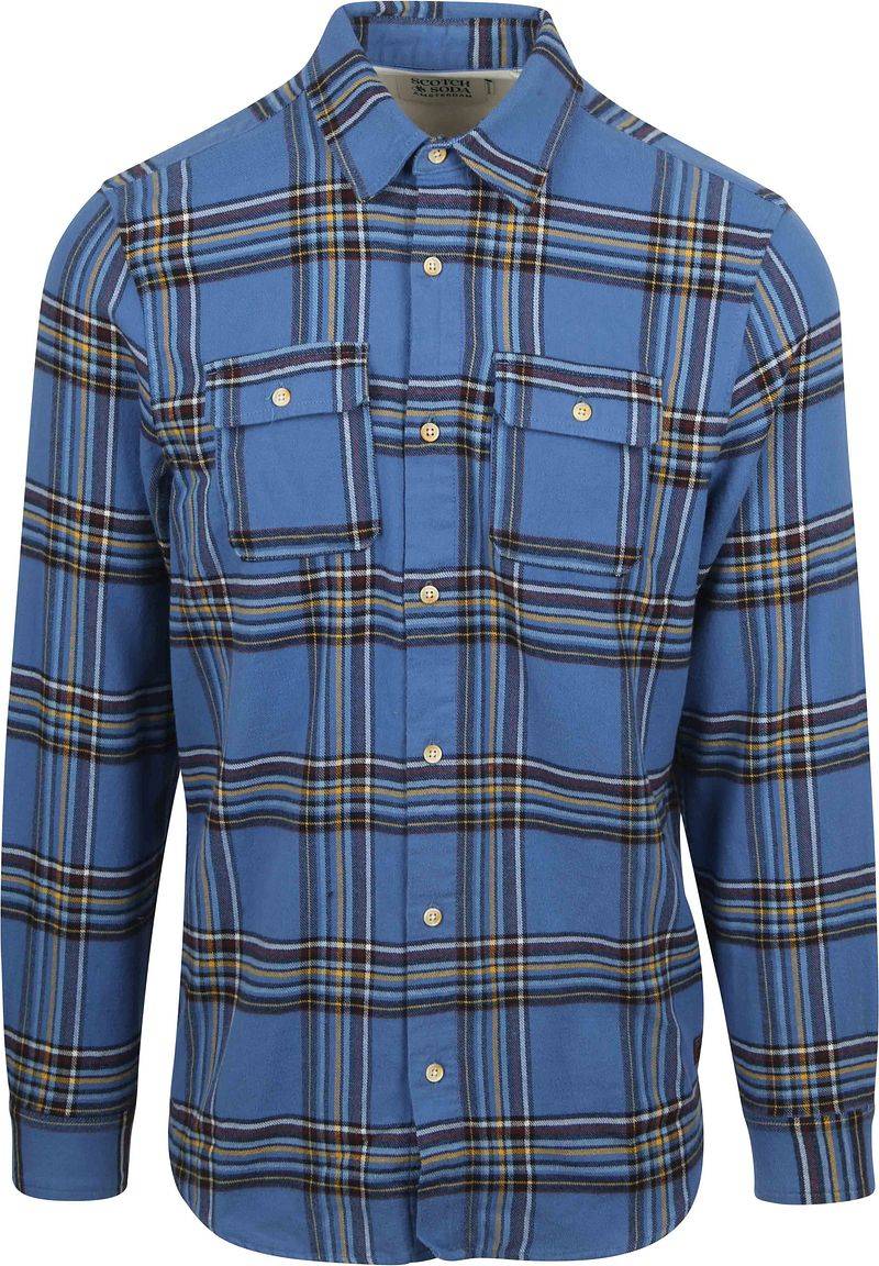 Scotch and Soda Flanellhemd Blau - Größe L von Scotch and Soda