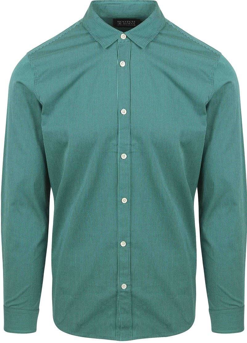 Scotch and Soda Hemd Essential Poplin Stripe Grun - Größe L von Scotch and Soda
