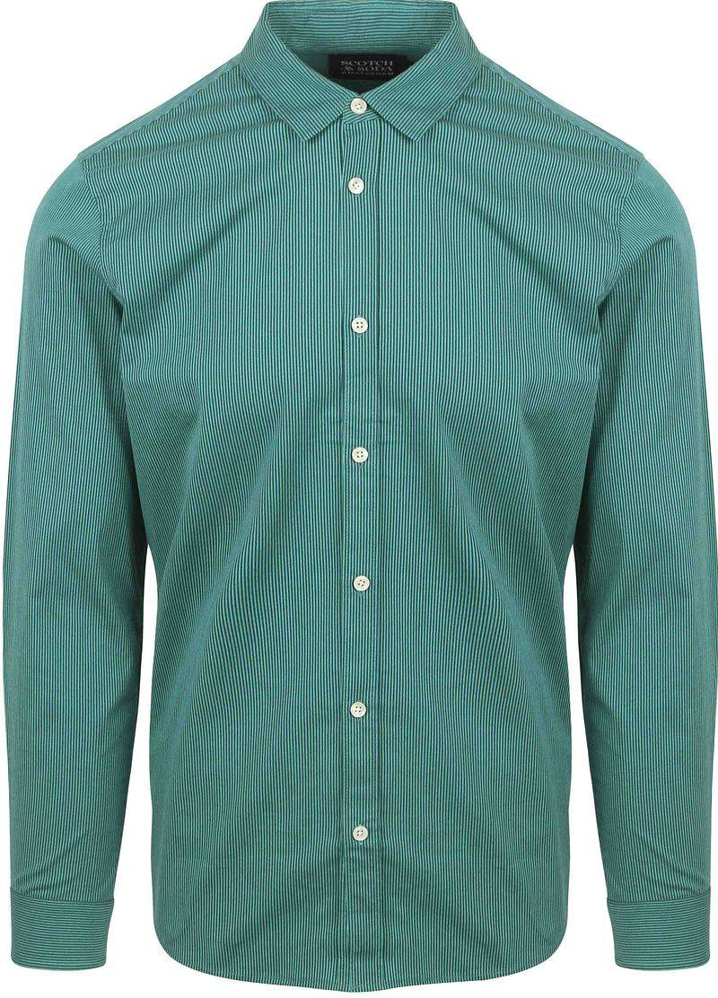 Scotch and Soda Hemd Essential Poplin Stripe Grun - Größe XXL von Scotch and Soda