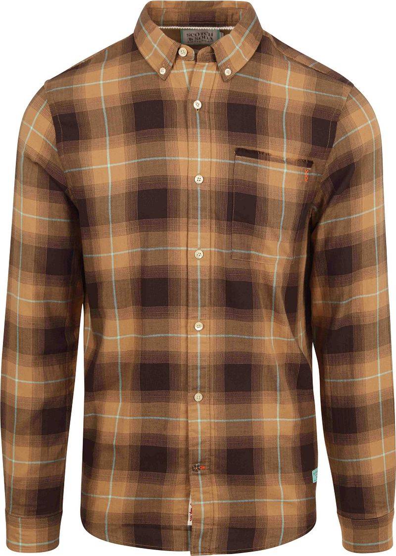 Scotch and Soda Hemd Karomuster Braun - Größe M von Scotch and Soda