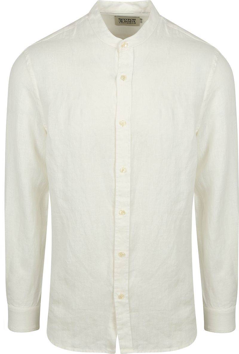 Scotch and Soda Leinen  Mao Hemd weiß - Größe M von Scotch and Soda