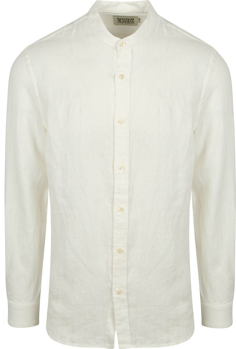 Scotch and Soda Leinen  Mao Hemd weiß - Größe S von Scotch and Soda