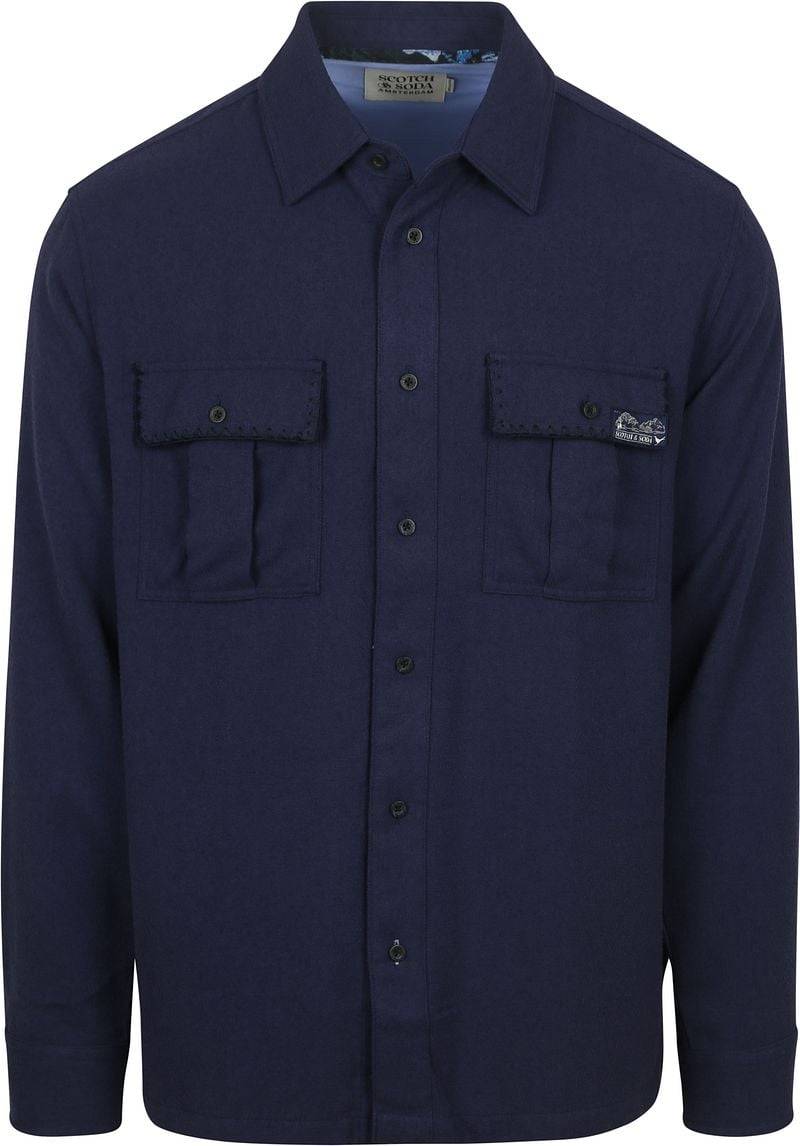 Scotch and Soda Overshirt Textured Navy - Größe XXL von Scotch and Soda
