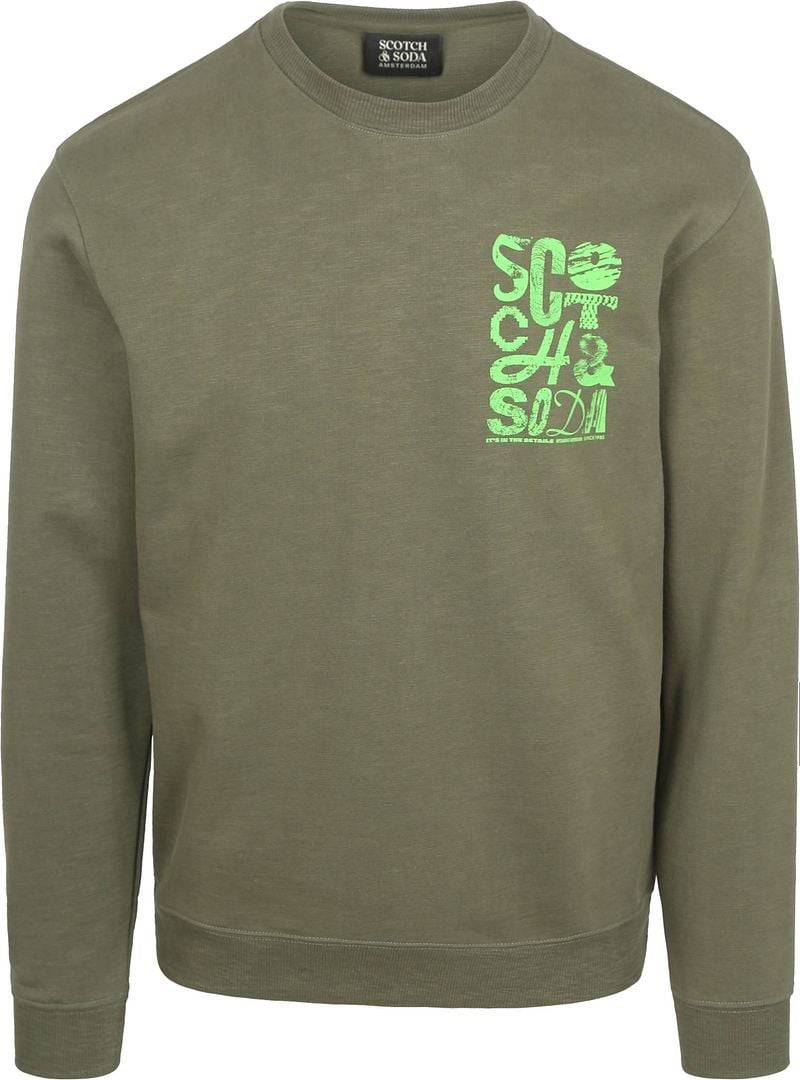 Scotch and Soda Pullover Logo Olivgrün - Größe M von Scotch and Soda