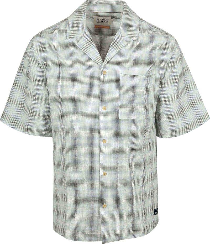 Scotch and Soda Shortsleeve Hemd Seersucker Karos Multicolor - Größe M von Scotch and Soda
