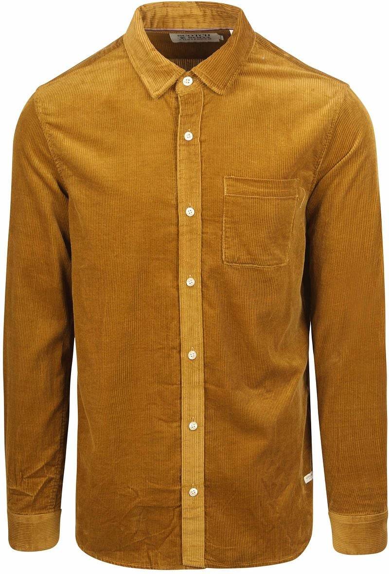 Scotch and Soda Solid Corduroy Hemd Ockergelb - Größe XXL von Scotch and Soda