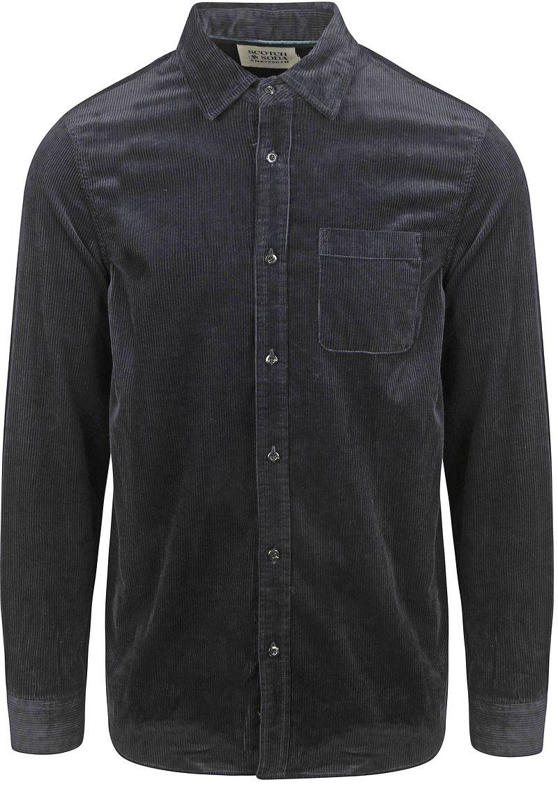 Scotch and Soda Solid Corduroy Hemd Schwarz - Größe S von Scotch and Soda