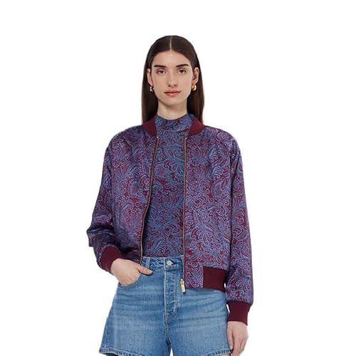 Scotch & Soda Damen T-Shirt All Over Printed Mock Neck Ls T-Shirt, Blue Mountain Paisley Lake Blue,S von Scotch & Soda