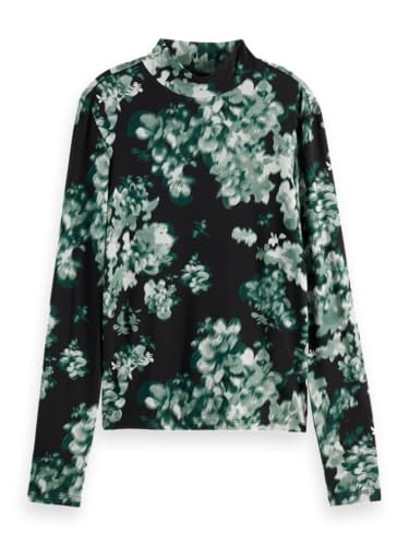 Scotch & Soda Damen T-Shirt All Over Printed Mock Neck Ls T-Shirt, Nieuw Blossom Print Park Green,M Scotch & Soda Damen T-Shirt All Over Printed Mock Neck Ls T-Shirt, Nieuw Blossom Print Park Green,M von Scotch & Soda
