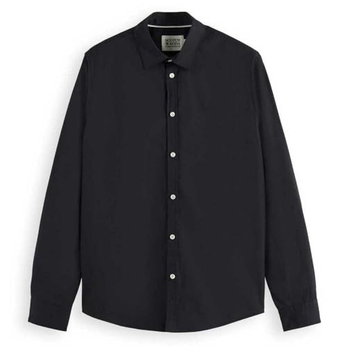 Scotch & Soda Herren Poplin Shirt, Black, L von Scotch & Soda