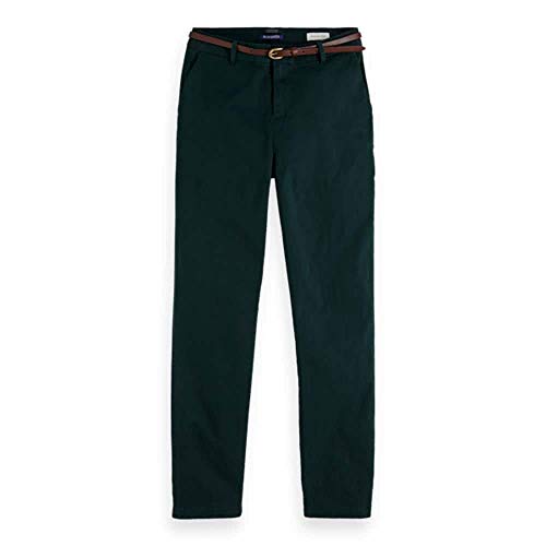 Maison Scotch Damen Chino mit Gürtel 153157 Seaweed Green 26/30 von Scotch & Soda