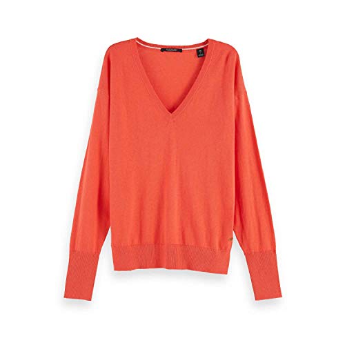 Maison Scotch Damen Pullover Cashmere Loose Knit V-Neck Watermelon S von Scotch & Soda