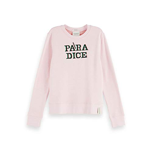 Maison Scotch Damen Sweatshirt Crewneck Artworks Sweat 156158 Pink Lemonade M von Scotch & Soda