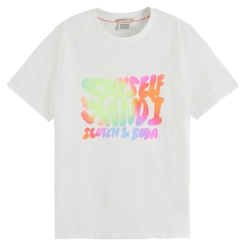 Scotch & Soda Damen Regular Fit Front Artwork T-Shirt, White 0006, M EU von Scotch & Soda