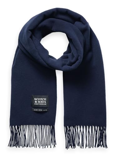 Scotch and Soda Virgin Fringed Scarf One Size, blau, Einheitsgröße von Scotch & Soda