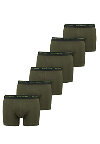 Scotch & Soda Classic Herren Boxershorts Unterhosen Männer Bio Baumwolle im 6er-Pack, Farbe:Olive, Bekleidungsgröße:XXL von Scotch & Soda