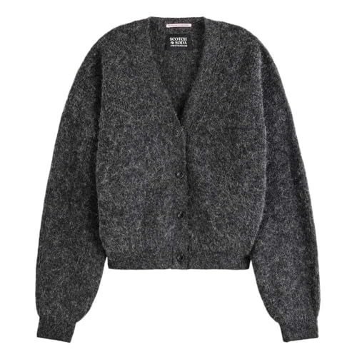 Scotch & Soda Damen Fuzzy Relaxed-fit Cardigan Sweater Vest, Charcoal Melange, S EU von Scotch & Soda