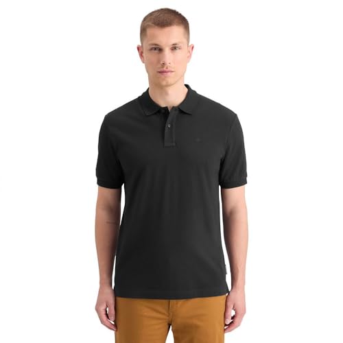 Scotch & Soda Men's Core-Logo Pique Polo Shirt, Black, L von Scotch & Soda