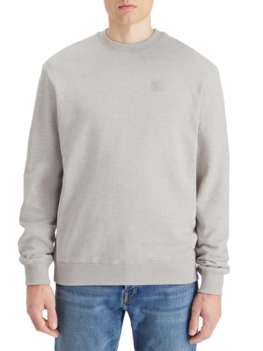 Scotch & Soda Herren Essential Badge Logo Crewneck Sweatshirt, Grey Melange, XL von Scotch & Soda
