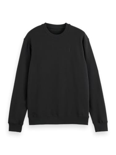 Scotch & Soda Herren Essential Badge Logo Crewneck Sweatshirt, Black, S Scotch & Soda Herren Essential Badge Logo Crewneck Sweatshirt, Black, S von Scotch & Soda
