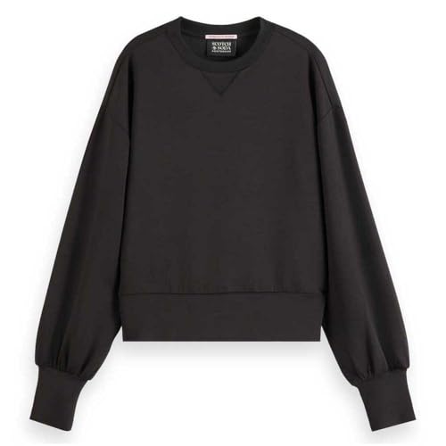 Scotch & Soda Damen Modal Fitted Sweatshirt, Black, S von Scotch & Soda