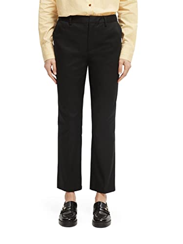 Scotch & Soda Damen Abott - Mid Rise taps toelopende chino in biologisch katoen Hose, Black 0008, 28W / 30L EU von Scotch & Soda