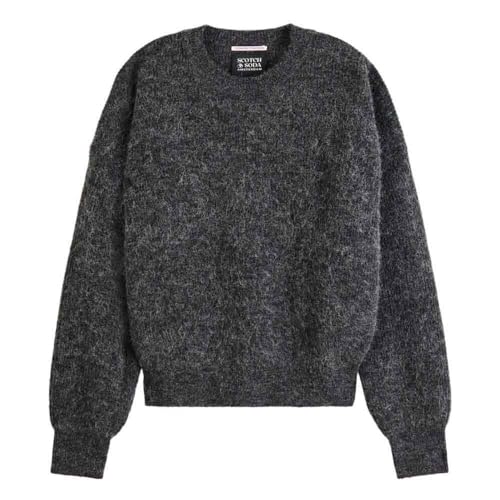 Scotch & Soda Damen Fuzzy Crewneck Pullover, Charcoal Melange 030, M von Scotch & Soda