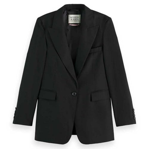 Scotch & Soda Damen Core Sb Fitted Blazer Jacket, Black 0008, L EU von Scotch & Soda