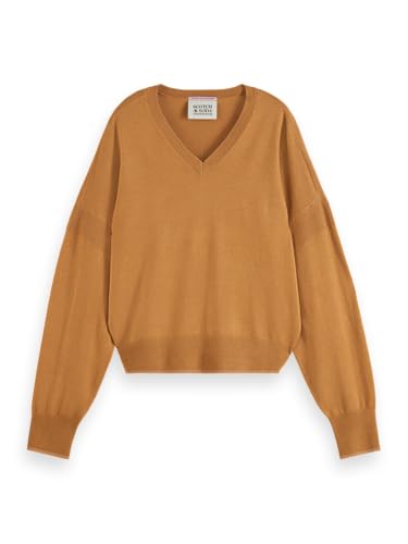 Scotch & Soda Damen Core V-Neck Relaxed Pullover Sweater, Tobacco Melange, L EU Scotch & Soda Damen Core V-Neck Relaxed Pullover Sweater, Tobacco Melange, L EU von Scotch & Soda