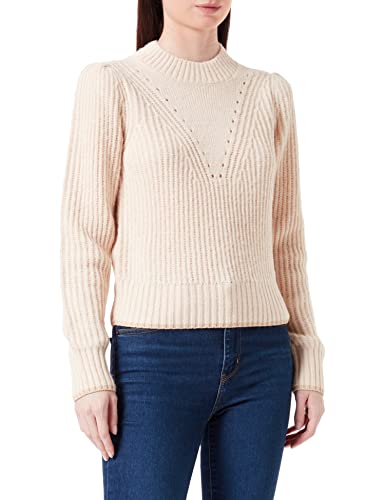 Scotch & Soda Damen Crewneck with Puffed Sleeves Pullover, Weiß (Cream Moon 5210), L von Scotch & Soda