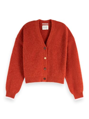 Scotch & Soda Damen Fuzzy Relaxed-Fit Cardigan Sweater Strickjacke, Ketchup U602, S von Scotch & Soda