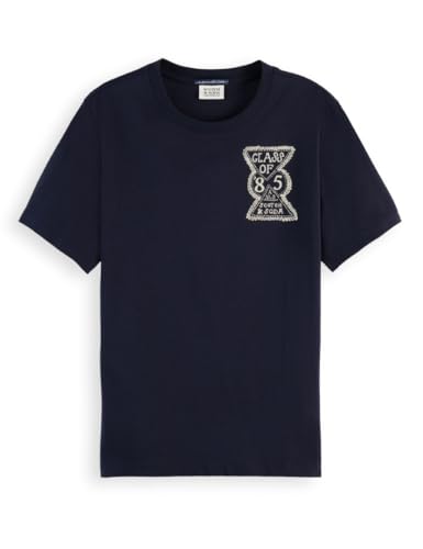 Scotch & Soda Damen Left Chest Artwork T-Shirt, Sky Captain V458, XL von Scotch & Soda