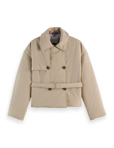 Scotch & Soda Damen Lightweight Padded Poplin Trench Jacket Trenchjacke, Plaza Taupe U292, L von Scotch & Soda