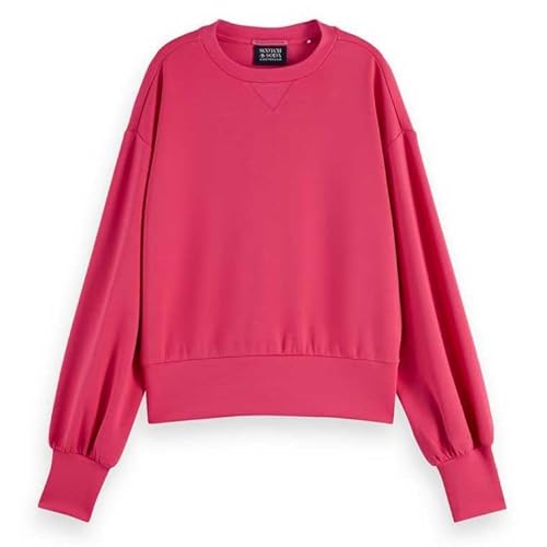 Scotch & Soda Damen Modal Fitted Sweatshirt, Bright Raspberry, S von Scotch & Soda