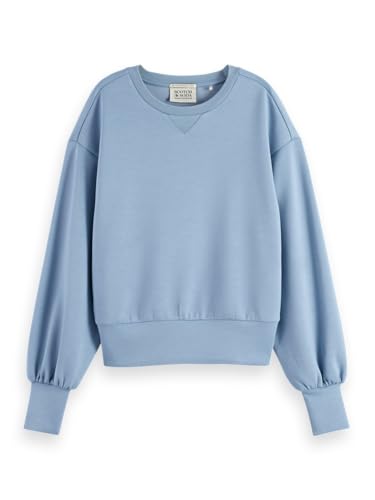 Scotch & Soda Damen Modal Fitted Sweatshirt, Faded Denim, L von Scotch & Soda