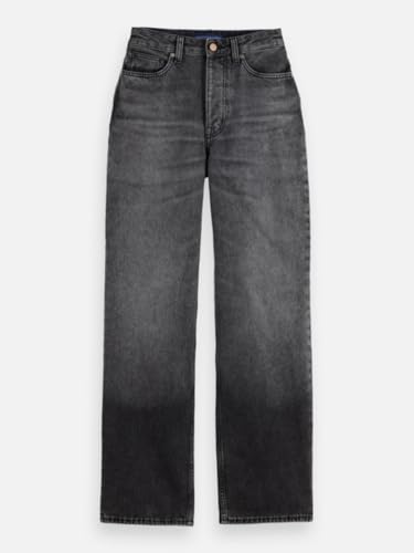 Scotch & Soda Damen Ripple Straight Jeans, Absolute Black, 26W / 34L von Scotch & Soda