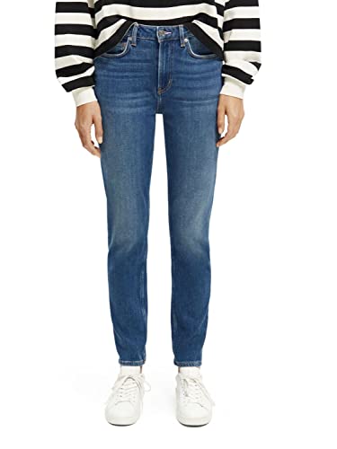 Scotch & Soda Damen Seasonal Essentials High Five Slim Fit Jeans, Backyard Blue 5243, 24W / 30L EU von Scotch & Soda