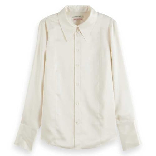 Scotch & Soda Damen Shirt Core Satin Shirt, Off White,34 Scotch & Soda Damen Shirt Core Satin Shirt, Off White,34 von Scotch & Soda