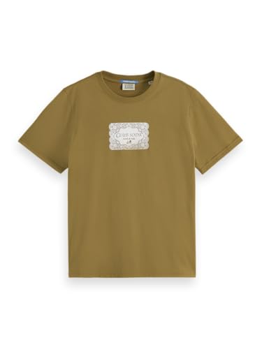 Scotch & Soda Damen T-Shirt Chest Artwork Regular T-Shirt, Washed Military,L von Scotch & Soda