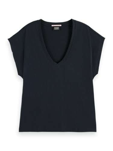 Scotch & Soda Damen T-Shirt Core Slub V-Neck T-Shirt, Schwarz,M Scotch & Soda Damen T-Shirt Core Slub V-Neck T-Shirt, Schwarz,M von Scotch & Soda