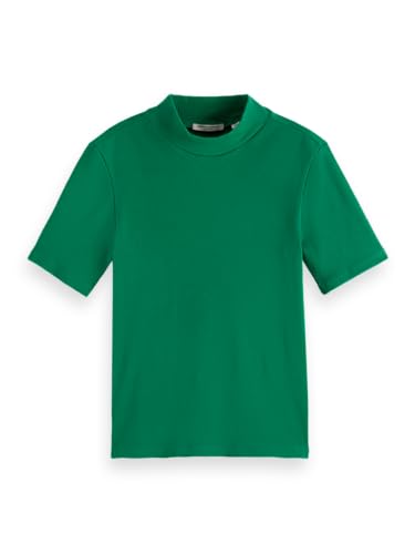 Scotch & Soda Damen T-Shirt Mock Neck Rib T-Shirt, Bright Green,M Scotch & Soda Damen T-Shirt Mock Neck Rib T-Shirt, Bright Green,M von Scotch & Soda