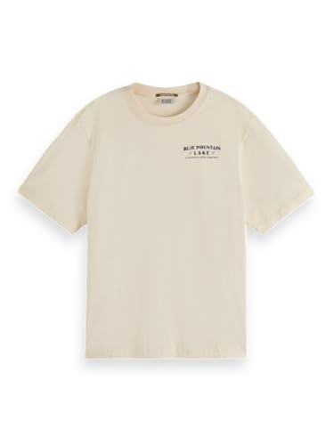 Scotch & Soda Damen T-Shirt Washed Artwork Loose T-Shirt, Soft Ice,L von Scotch & Soda