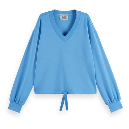 Scotch & Soda Damen V-Neck Modal Sweatshirt, Aqua Blue, L EU von Scotch & Soda