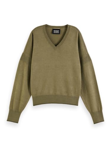 Scotch & Soda Damen V-Neck Relaxed Pullover Sweater, Military Melange 0813, XS EU von Scotch & Soda