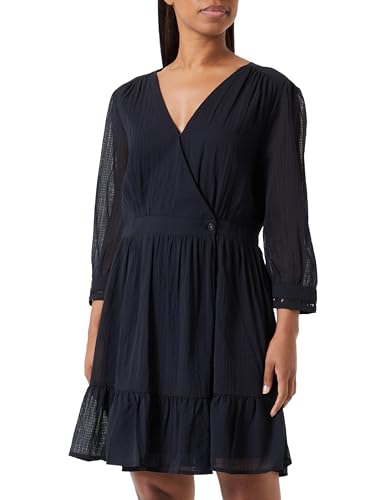 Scotch & Soda Damen Wrap Mini Dress Lässiges Kleid, Black 0008, 40 von Scotch & Soda