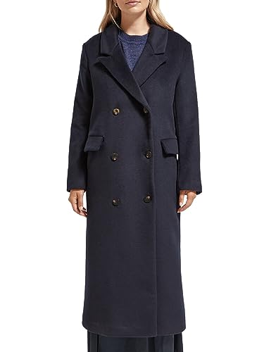 Scotch & Soda Damen Double Breasted Woolen Coat Wollmantel, Night, XL von Scotch & Soda